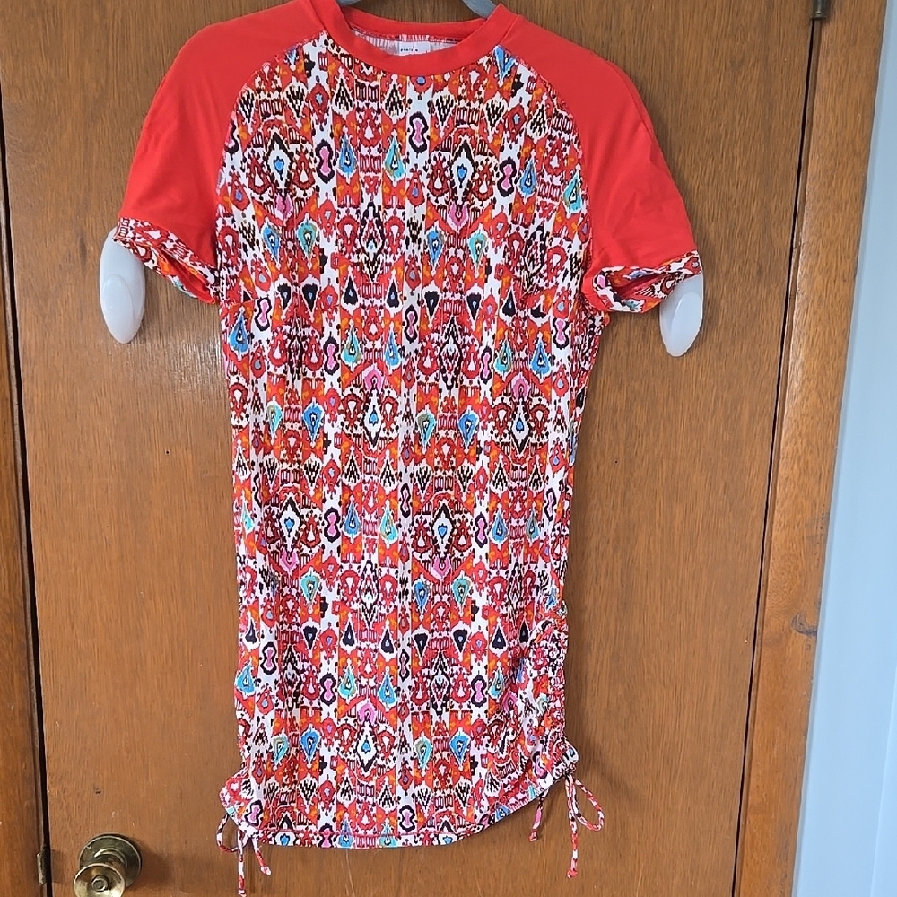 Profile Blush Brand Colorful Patterned Swim Coverup Size Med.